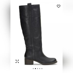 Lucky Brand Womens Hybiscus Black Leather Knee-High Riding Boots Equestrian 8.5M
